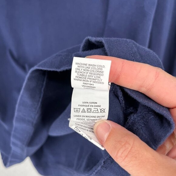 LL Bean Mens Long Sleeve Bean Boot Graphic Shirt Size L Tall Blue Outdoor GORP - Picture 6 of 10